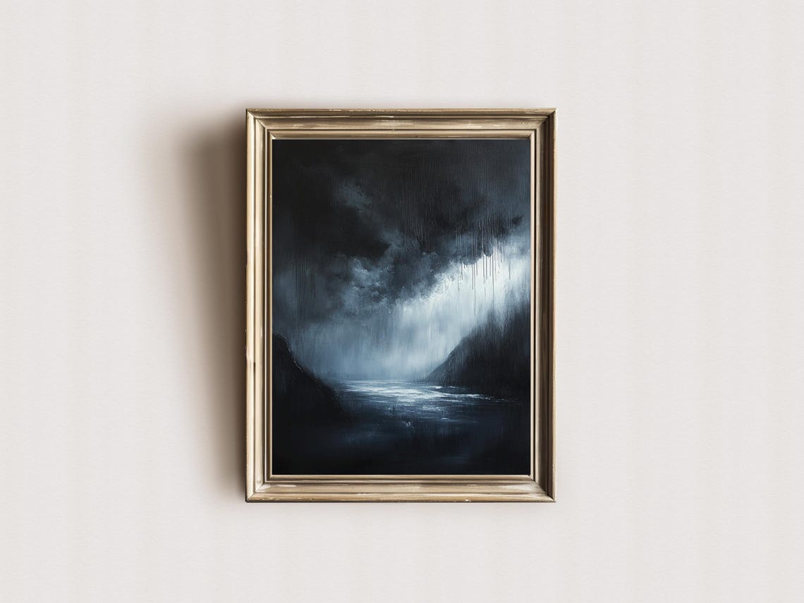 Stormy Ocean Waves Under Dark Rain Clouds Moody Seascape Poster - Image 3