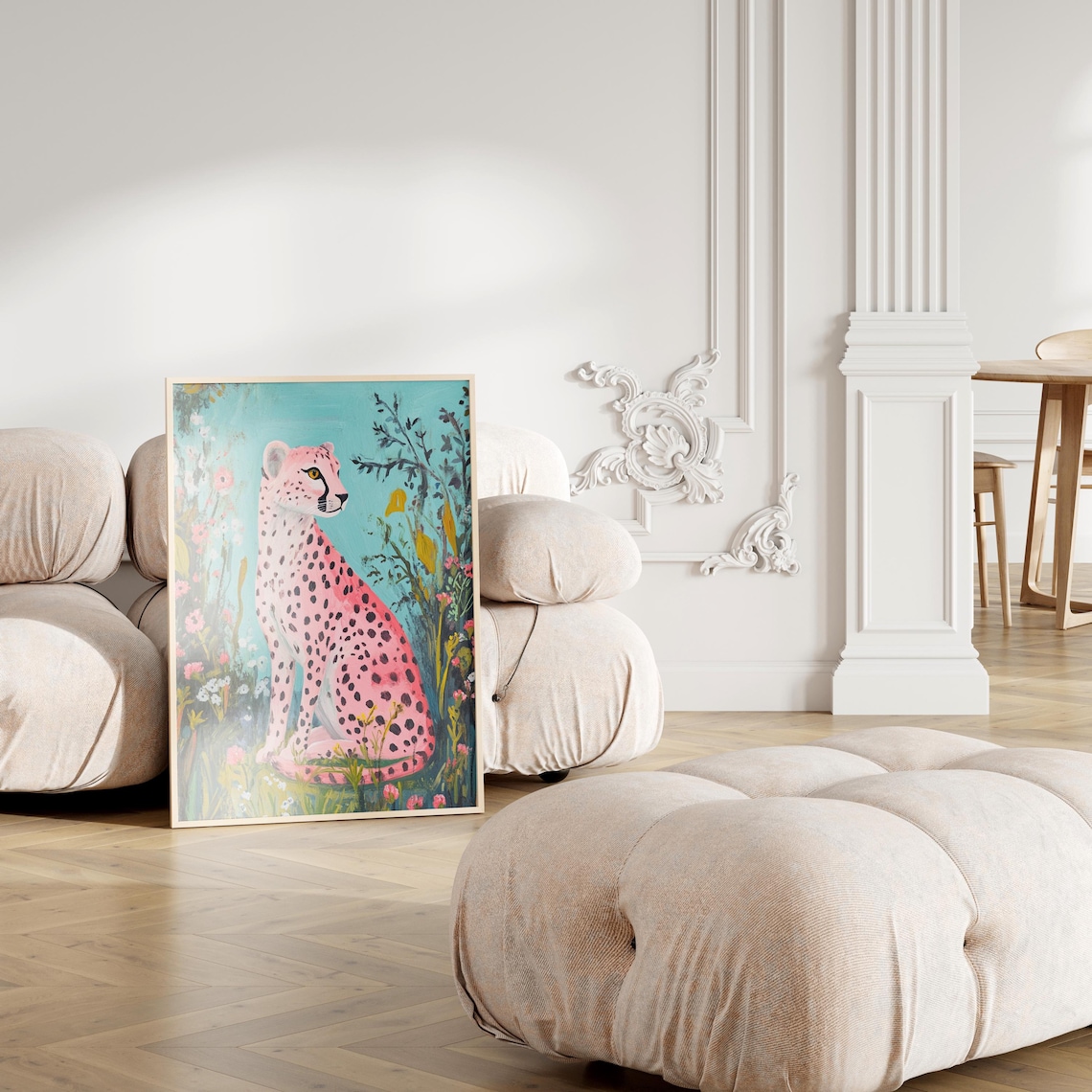 Pink Cheetah Maximalist Nursery Art Print - Image 3