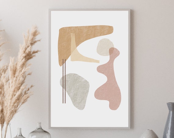 Free Form Abstract Art Print Neutral Wall Art Boho Decor Abstract Art Print Instant Minimalist Print