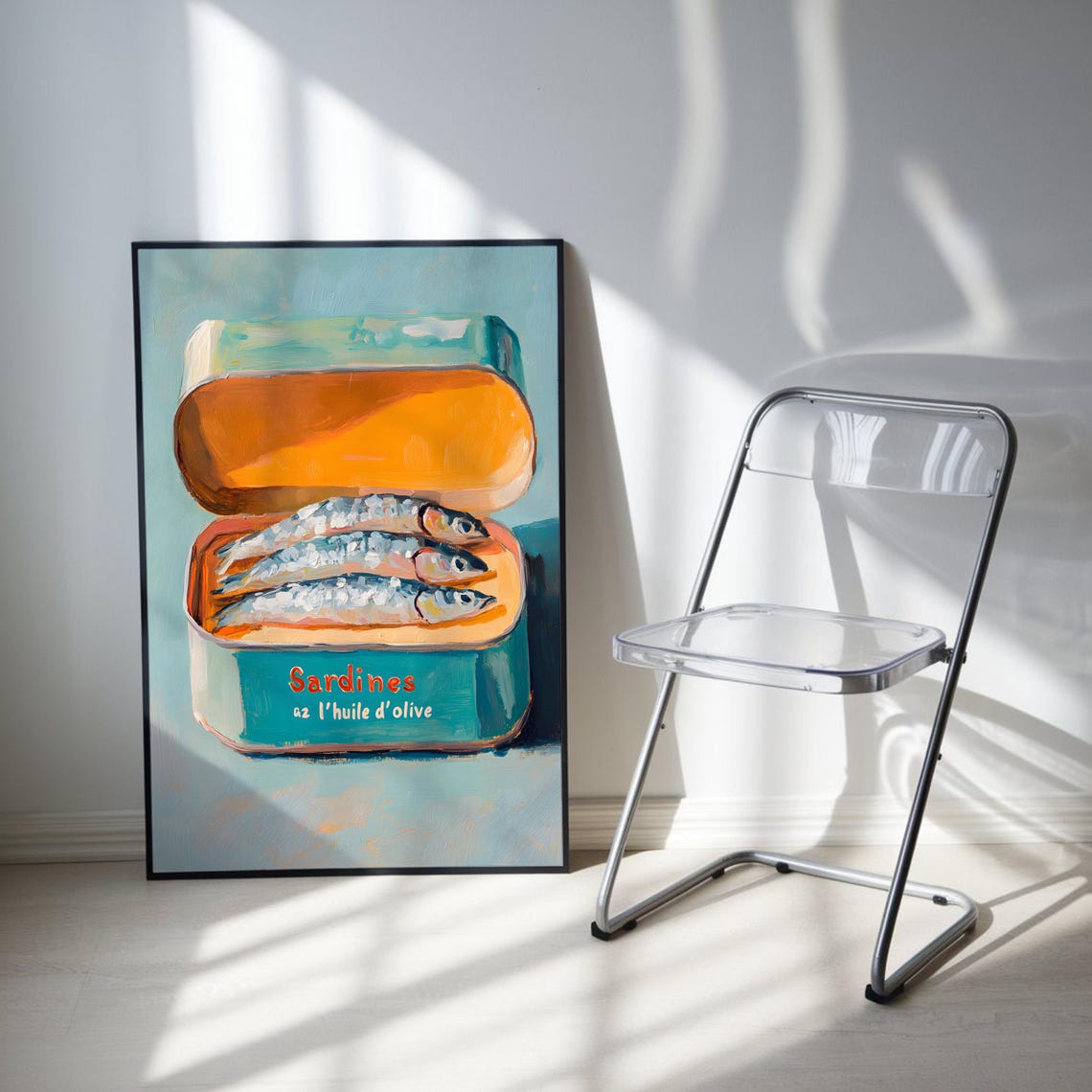 Sardines Print Tinned Sardines Sardines Tin Wall Art Dining Room Decor Retro Food Vintage Kitchen Decor Fish Poster Trendy Seafood Art - Image 2
