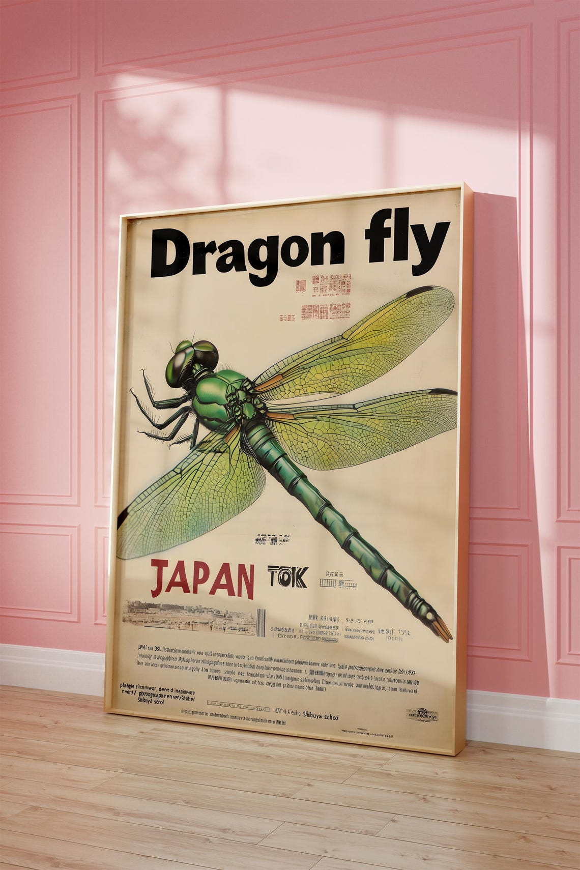 Dragon Fly Japan Vintage Exhibition Dragonfly Insect Art Poster