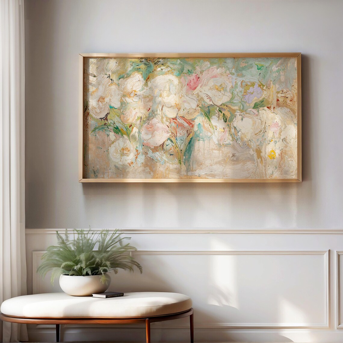 Vintage Spring Abstract Floral Art Print - Image 4