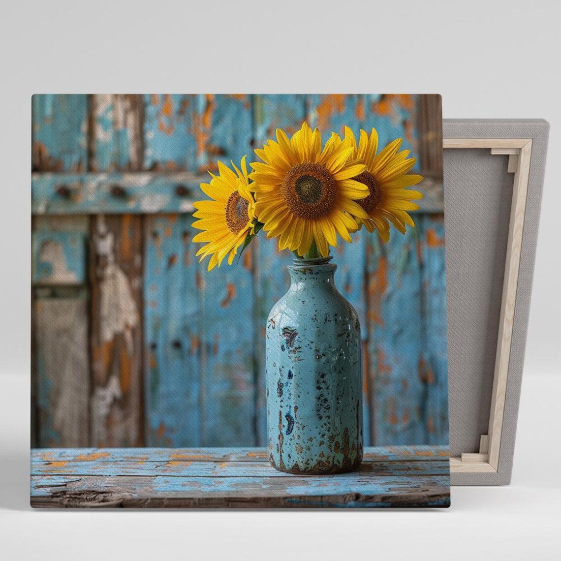 Sunflower Wall Art Print, Rustic Farmhouse Decor