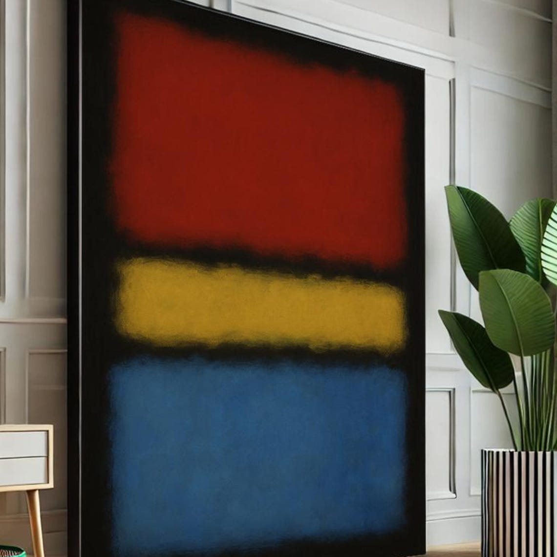 Mark Rothko Blue Red Yellow Abstract Color Block Mid Century Poster