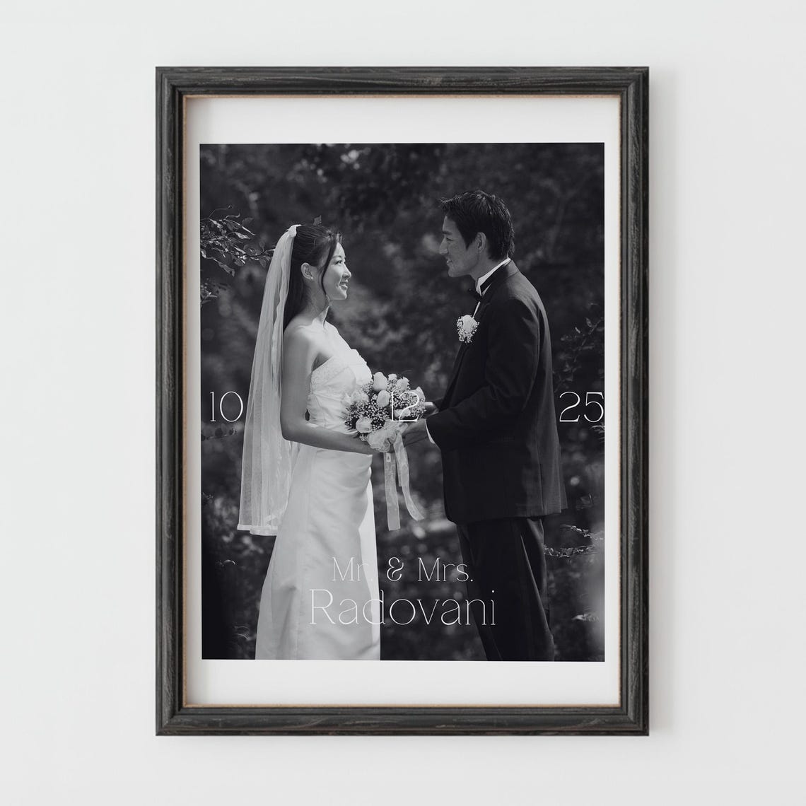Custom Mr and Mrs Wedding Photo Date Personalized Keepsake Poster