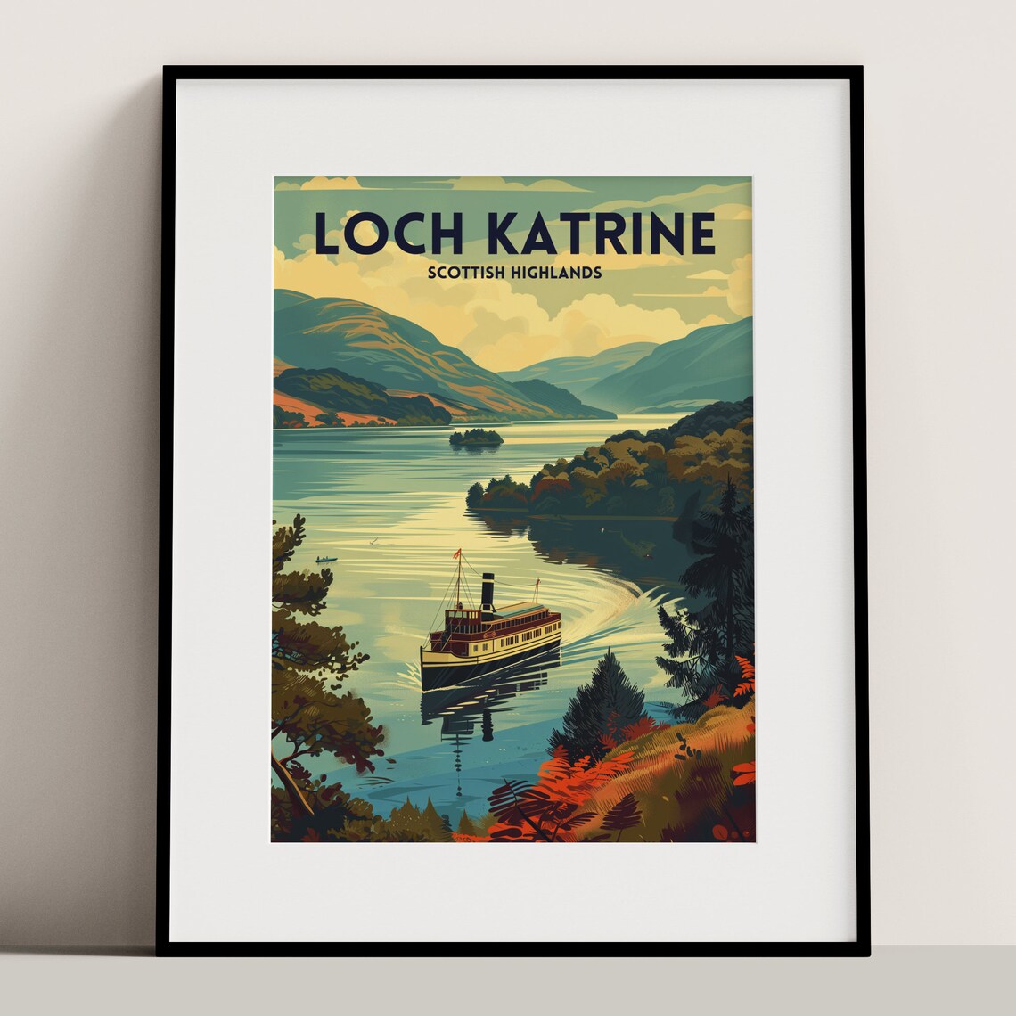 Loch Katrine Travel Poster, Scottish National Park