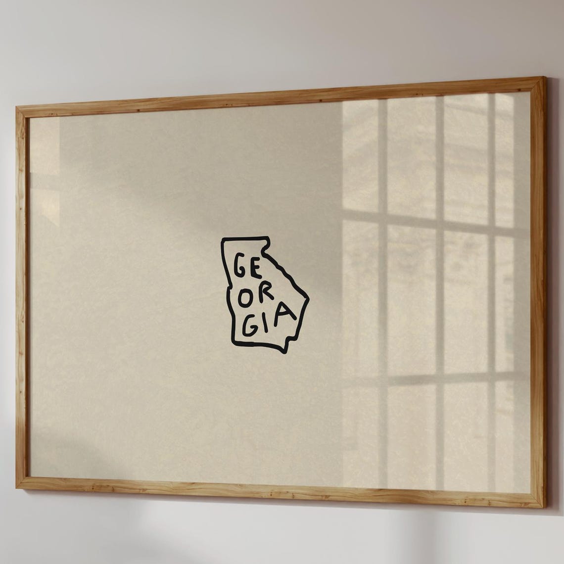 Georgia Art Print Minimalist Hand Drawn Wall Digital Download Horizontal
