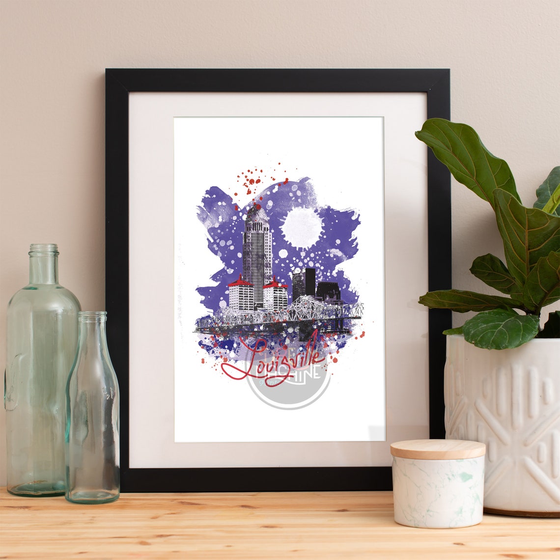 Louisville Print Louisville Skyline Louisville Art Louisville Poster Louisville Watercolor Louisville Art Print Louisville Map