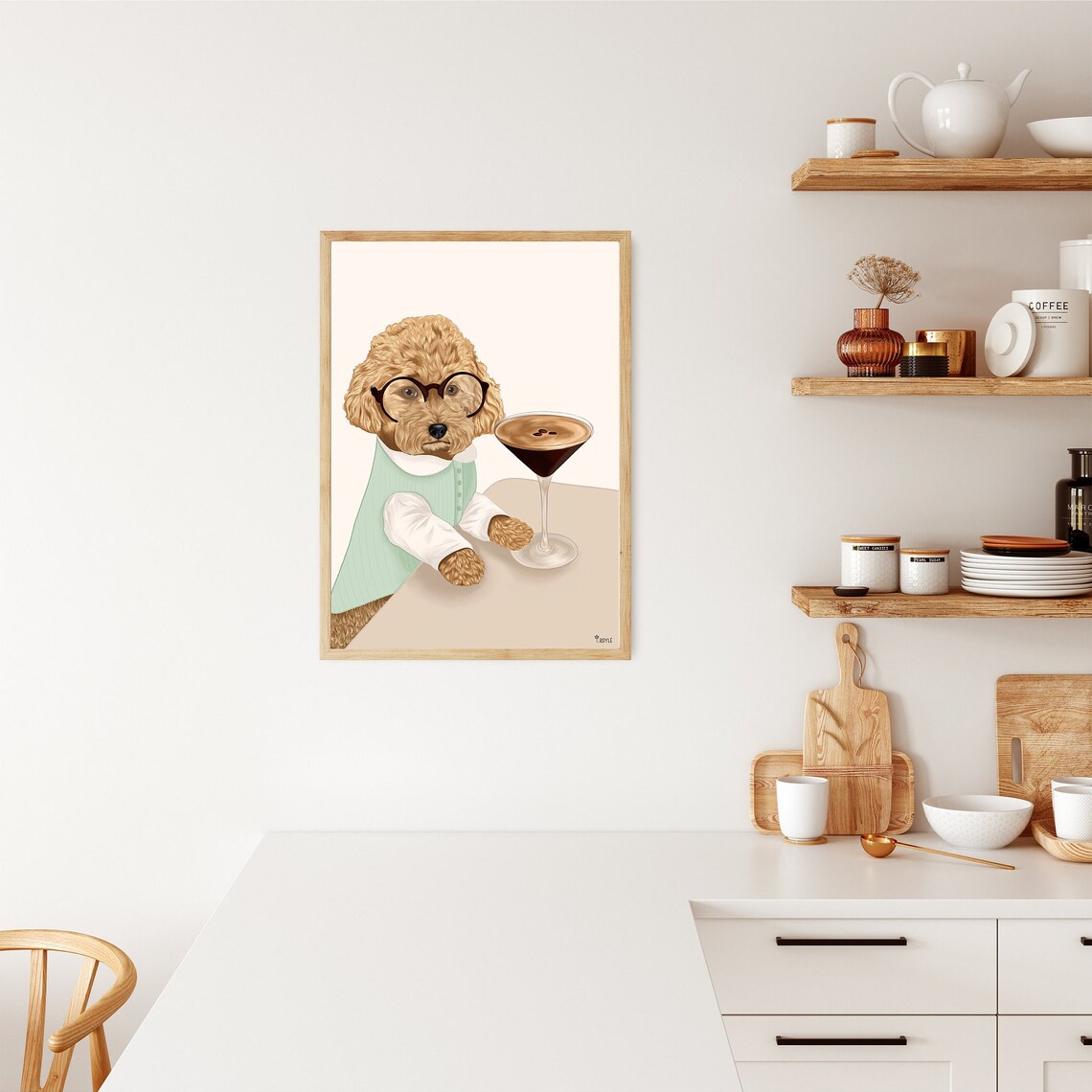Espresso Martini Dog Art Print, Cocktail Poster - Image 3
