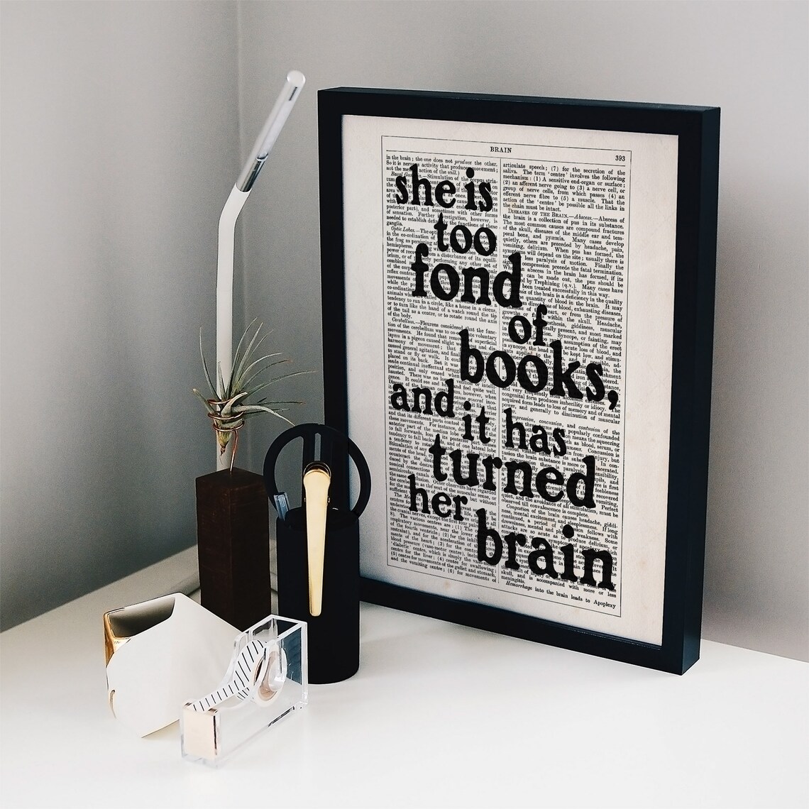 Louisa May Alcott She Is Too Fond Of Books Literary Quote Poster - Image 2