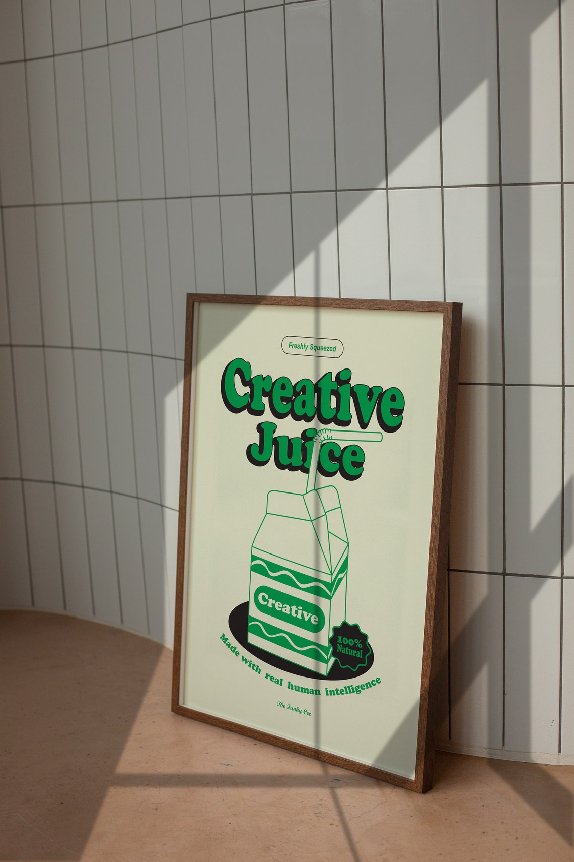 Creative Juice Green Line Carton Cream Retro Creatives Poster - Image 4