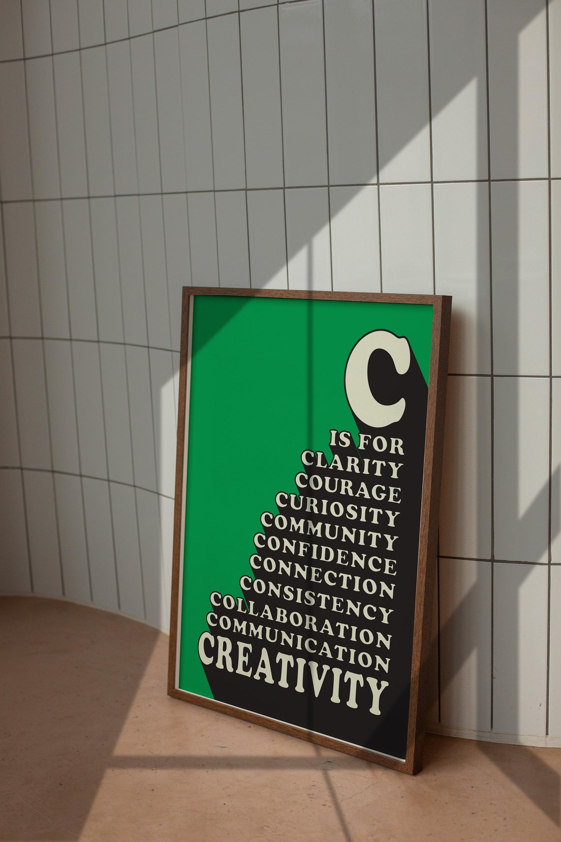 C Is For Creativity Green Bold Typography Artist Studio Poster - Image 4