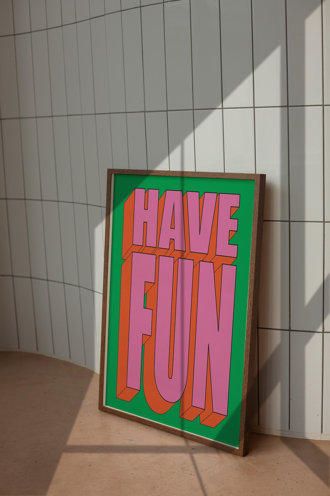 Have Fun Typography Retro Green Poster, Trendy Decor - Image 4