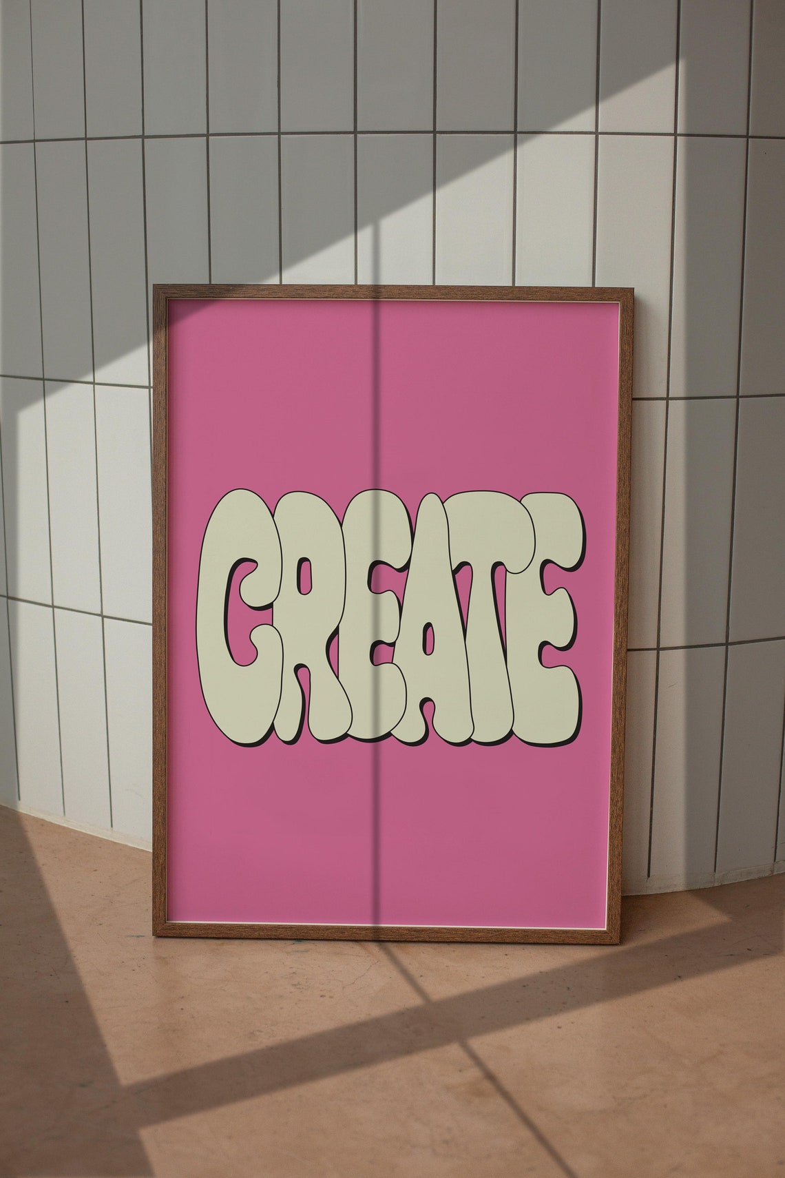 Create Pink Bubble Retro Typography Bold Minimalist Quote Poster - Image 5