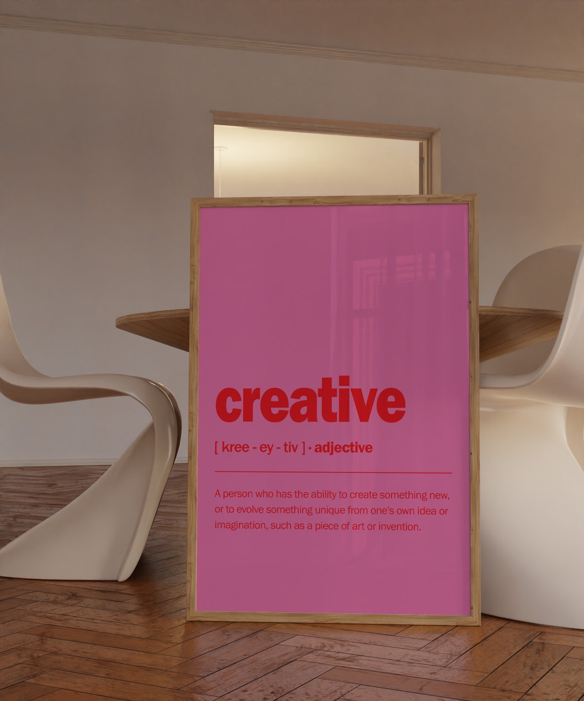 Creative Dictionary Definition Pink Retro Vocabulary Word Art Poster