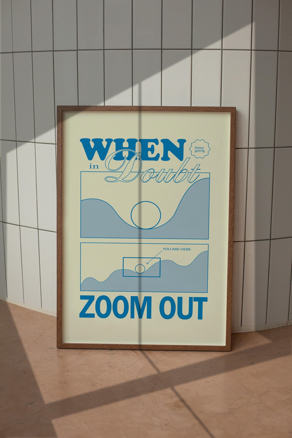 When In Doubt Zoom Out Retro Quote Poster