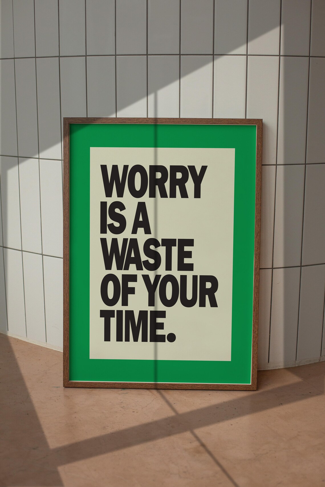 Worry Is A Waste Of Your Time Retro Typography Art Print - Image 5