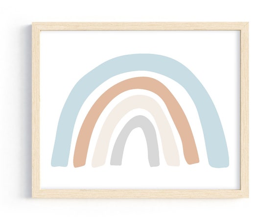 Rainbow Print Horizontal Wall Art Rainbow Print For Boys Bedroom Boho Print Gift For Baby Gender Neutral Nursery Boys Nursery Decor