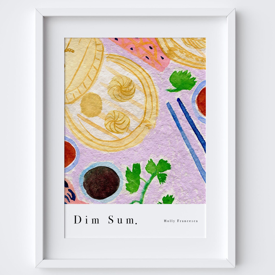 Dim Sum Chinese Watercolor Art Print, Kitchen Decor