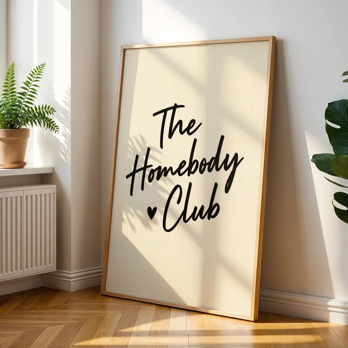 The Homebody Club Cozy Script Typography Minimalist Decor Poster