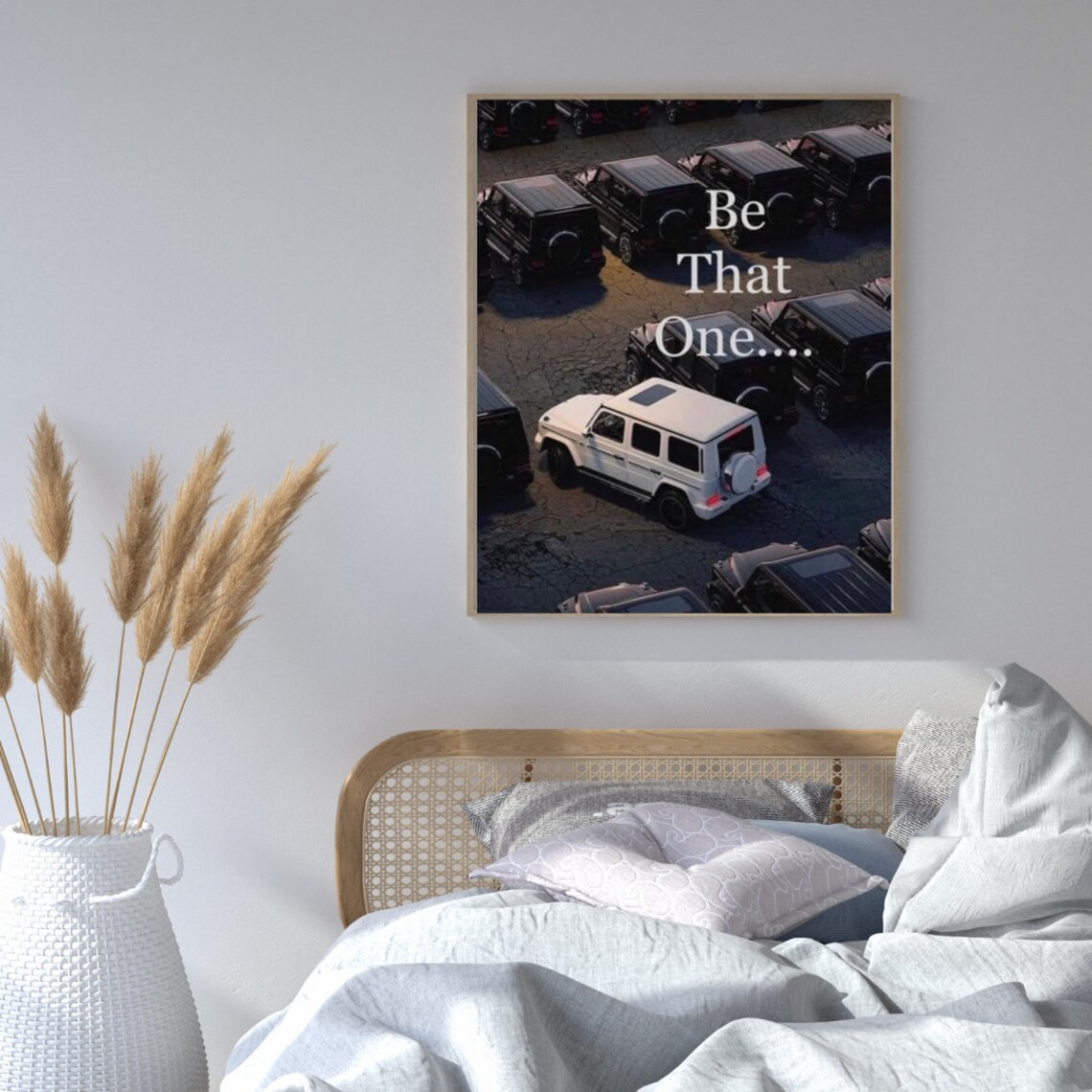 Be That One Aerial White Car Among Black Cars Motivational Poster - Image 2