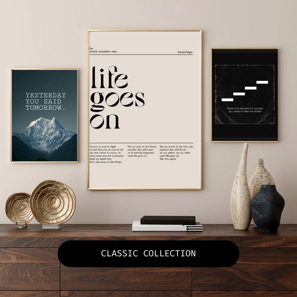 Life Goes On Song Lyrics Typography Minimalist Music Art Poster - Image 2