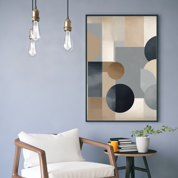 Geometric Circle Art Print Modern Minimalist Wall Decor