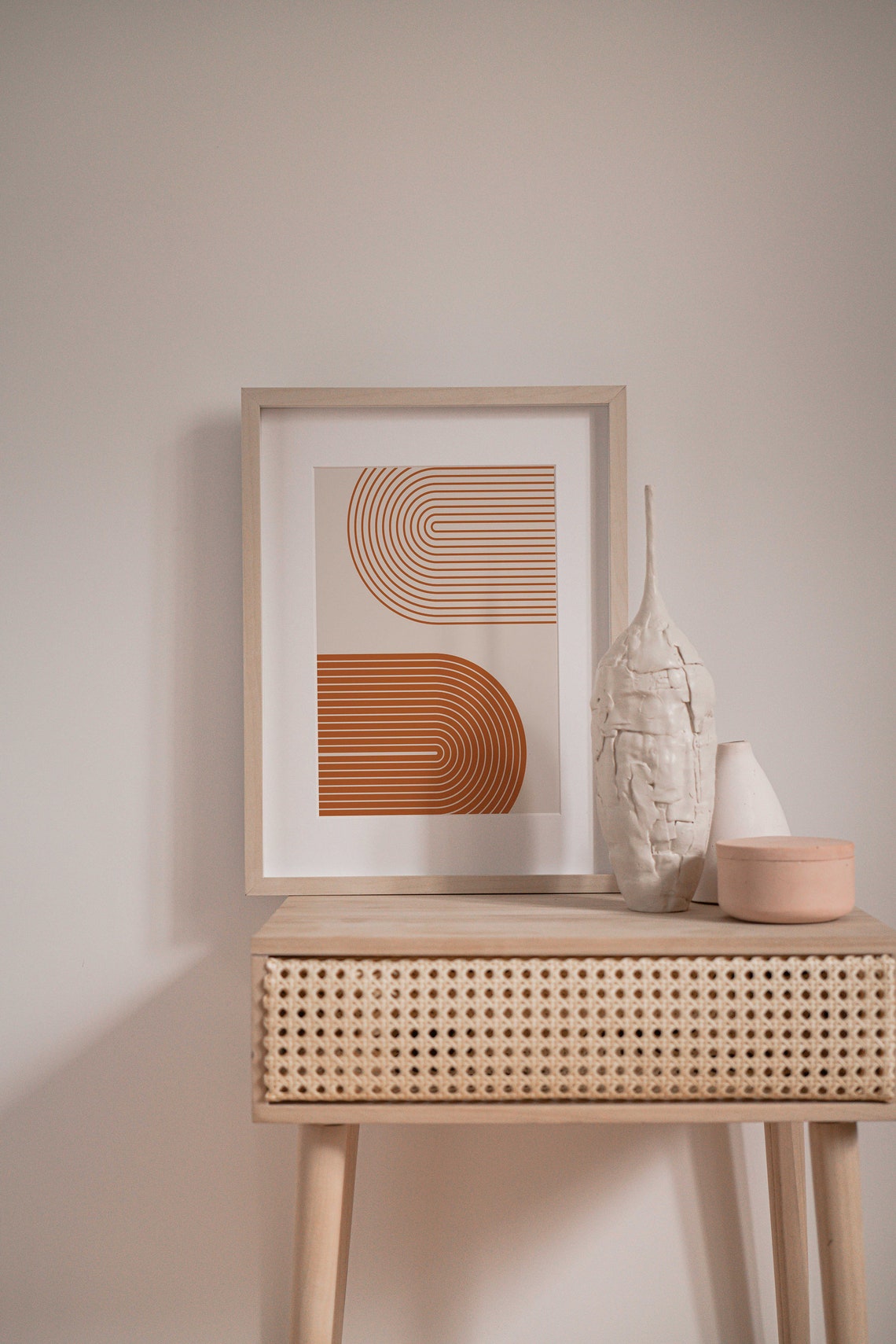 Terracotta Retro Arch Lines Earth Tones Boho Minimalist Poster - Image 3