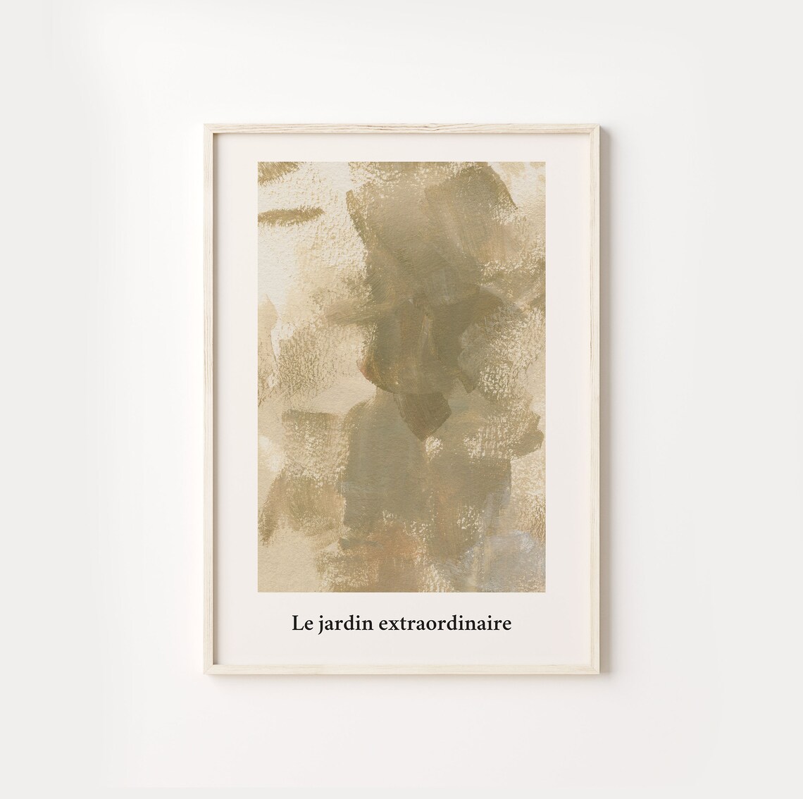 Le Jardin Extraordinaire Beige Abstract Brushstroke Canvas Poster