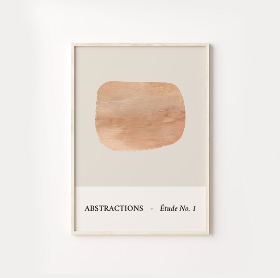 Abstractions Etude No 1 Peach Brushstroke Minimalist Gallery Art Poster