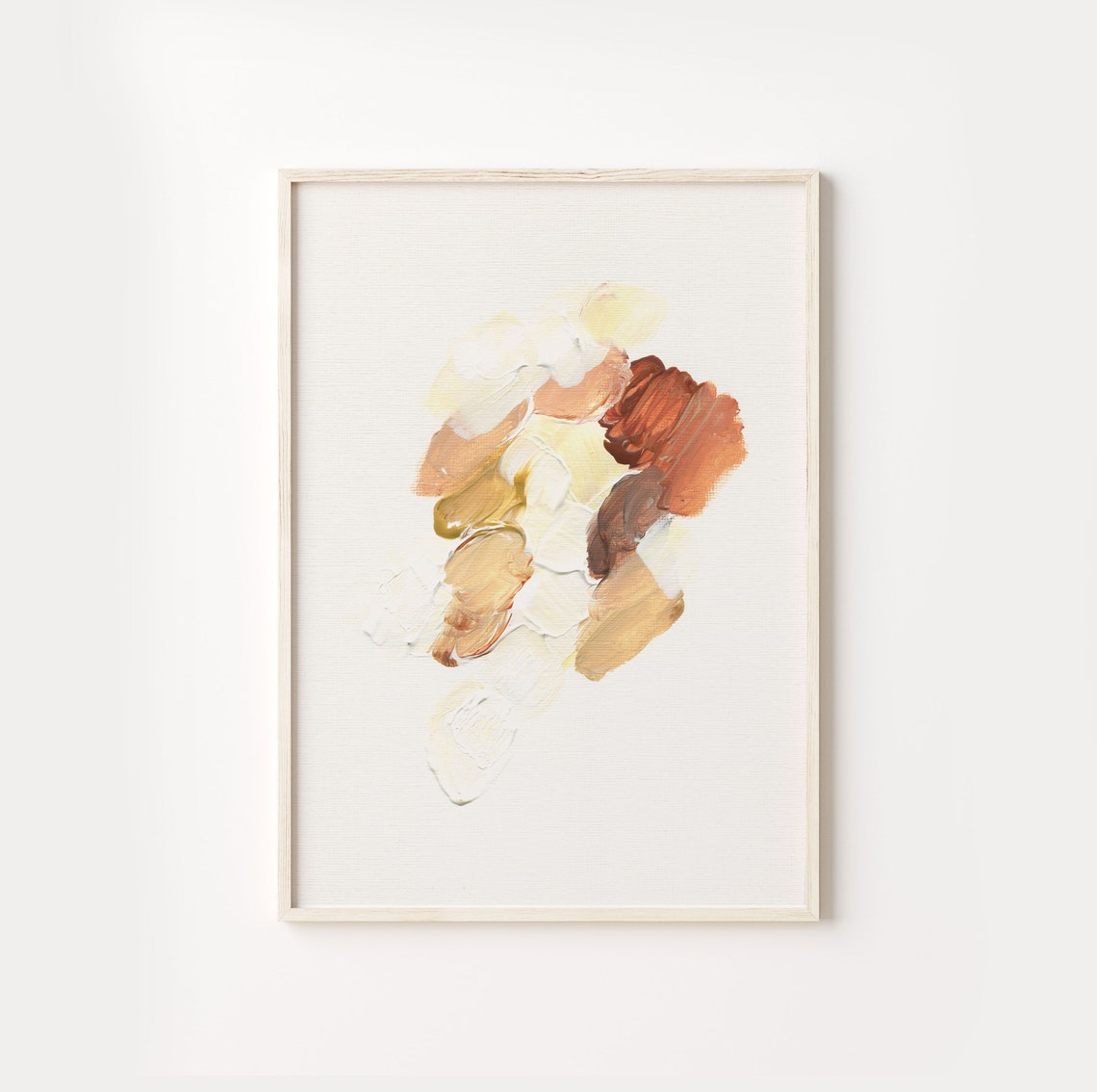 Warm Terracotta Abstract Brushstroke Neutral Minimalist Art Poster - Image 3
