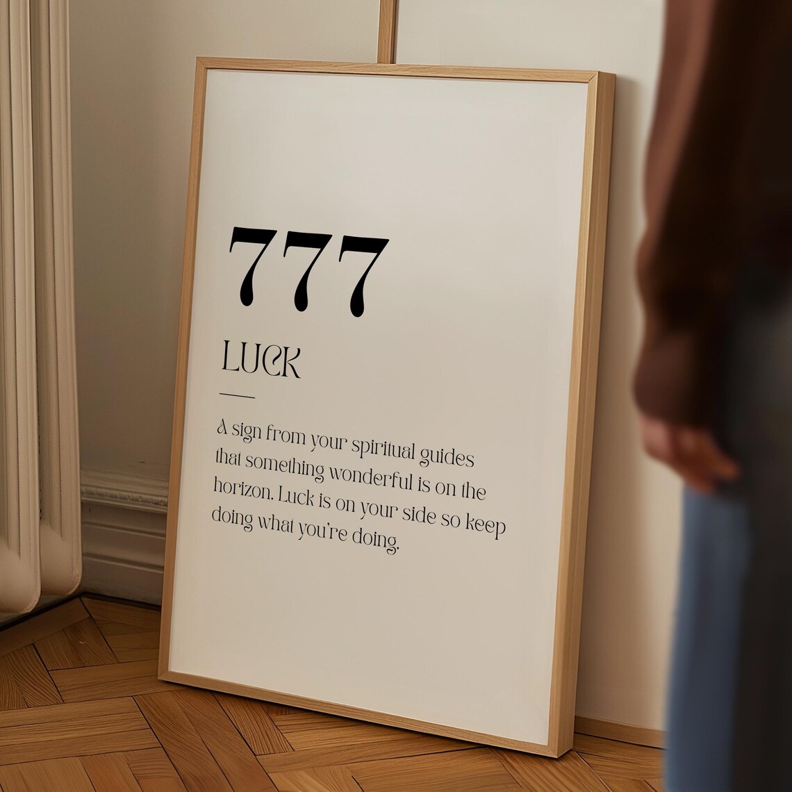 777 Print Angel Numbers Wall Art Luck Sign Affirmation Poster