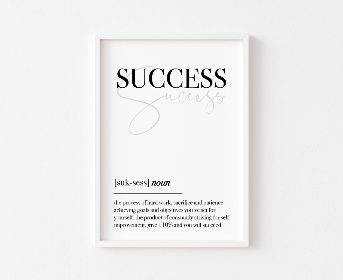 Success Motivational Typography Art Print