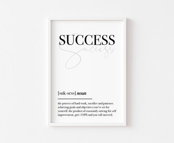 Success Motivational Typography Art Print