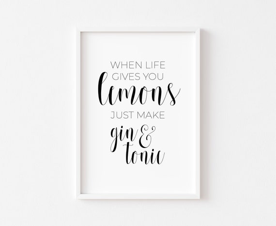 Kitchen Gin Alcohol Decor Wall Art Print
