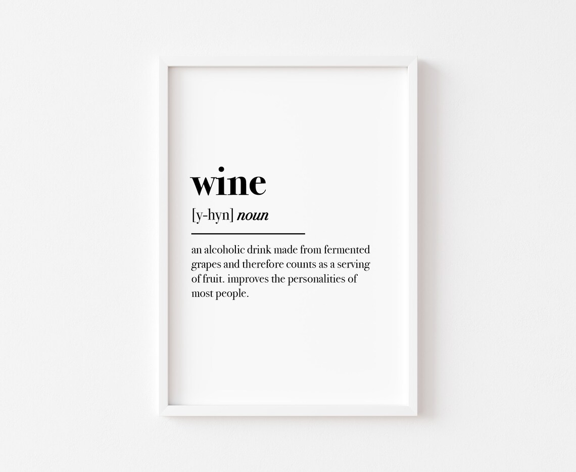 Kitchen Food and Wine Definition Art Print