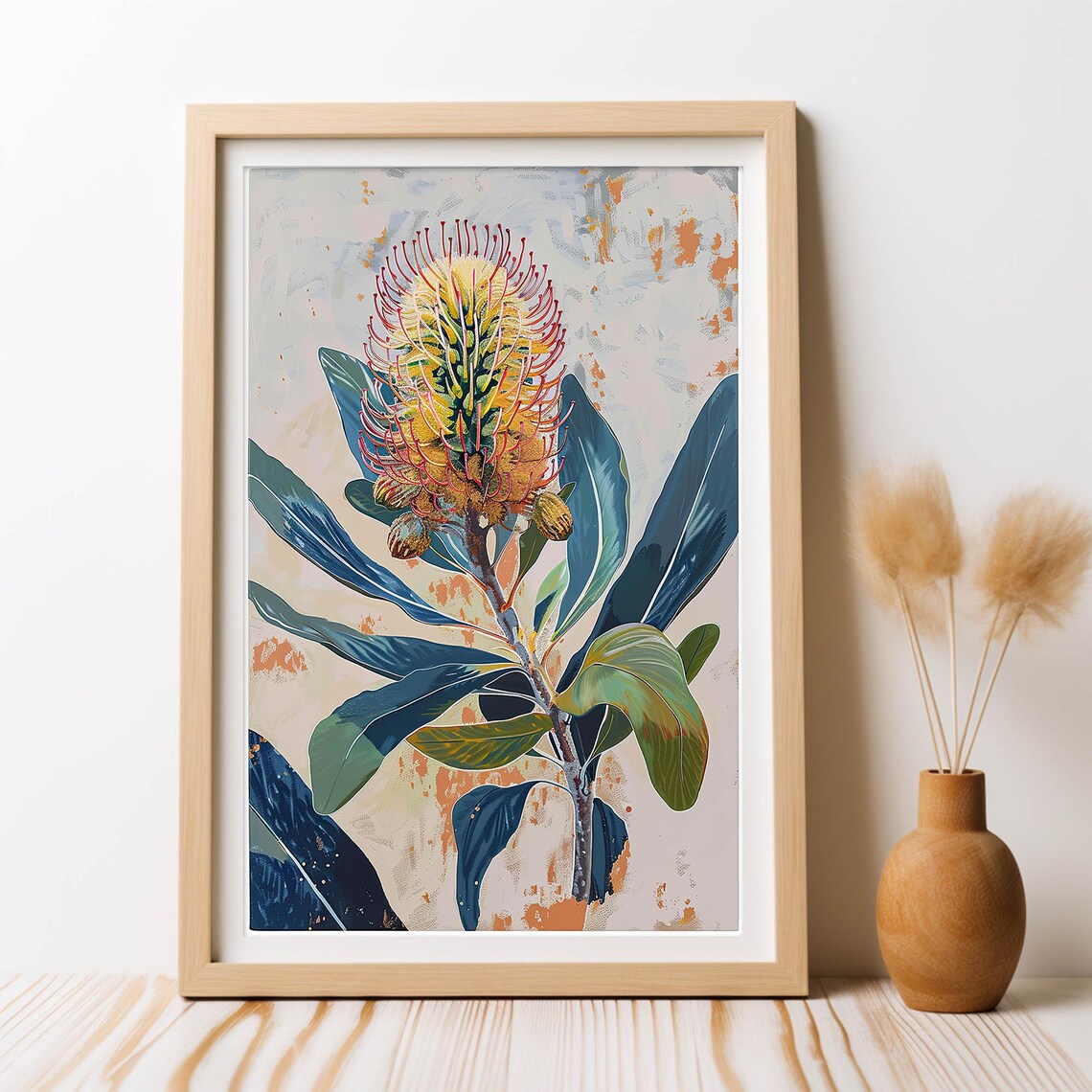 Australian Floral Golden Banksia Beauty Art Print