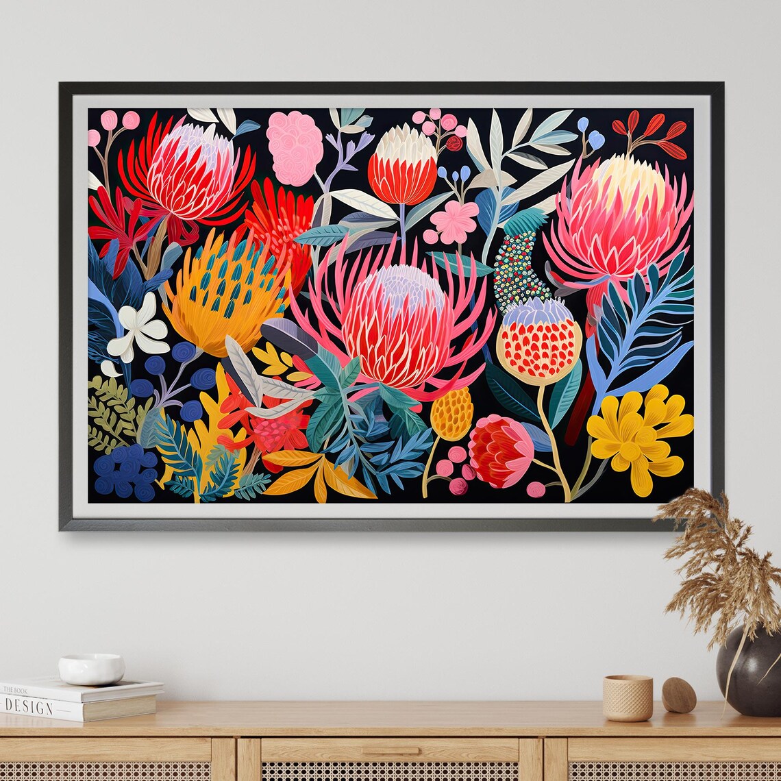 Waratah Australian Flower Serenade, Botanical Boho Print