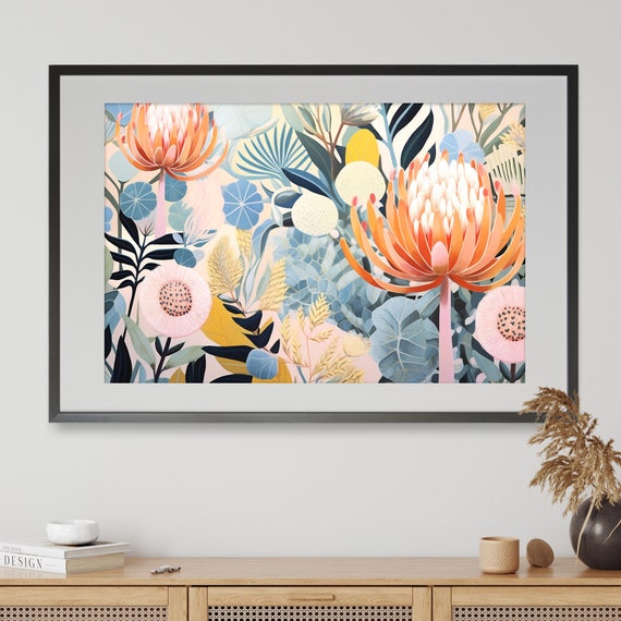 Australian Banksia Boho Landscape Art Print