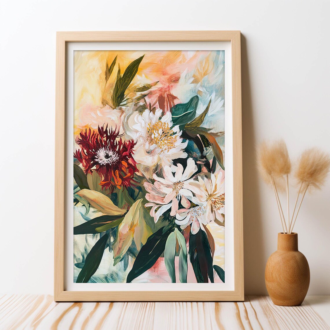 Australian Floral Sanctuary, Boho Botanical Art Print