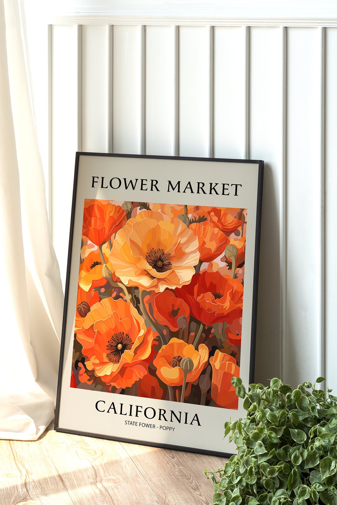 California Poppy, Boho Floral Art Print - Image 2