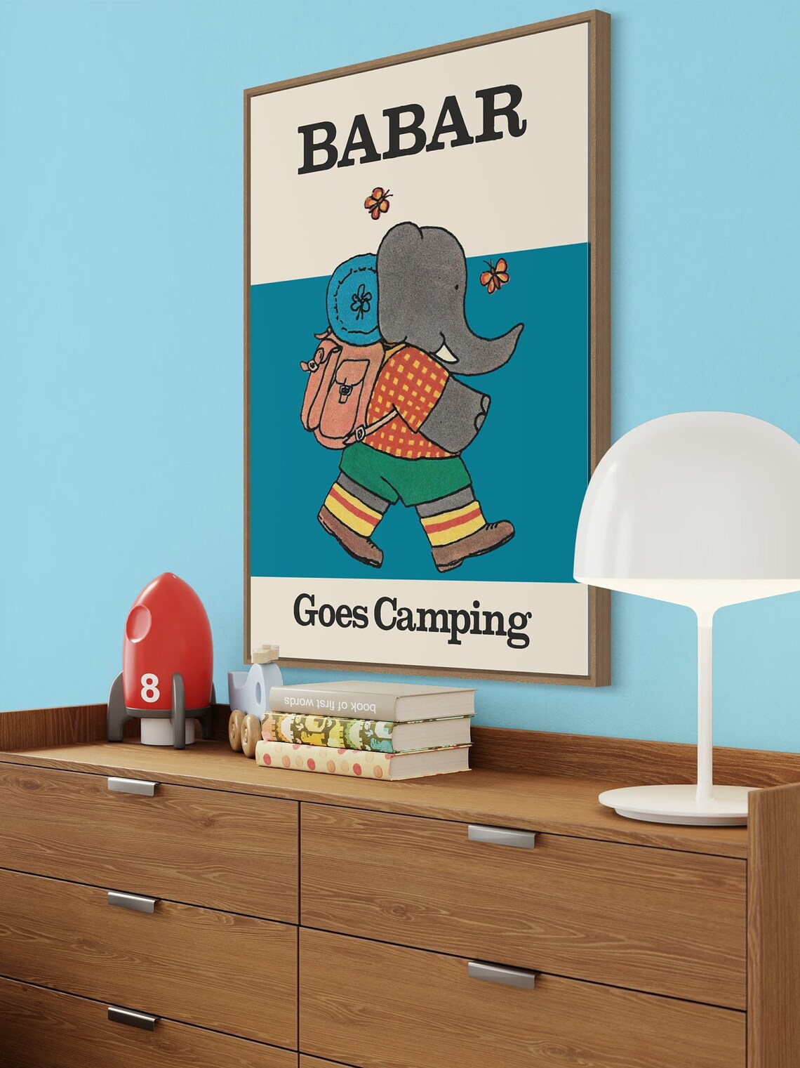 Babar The Elephant Retro Nursery Decor, Art Print - Image 3