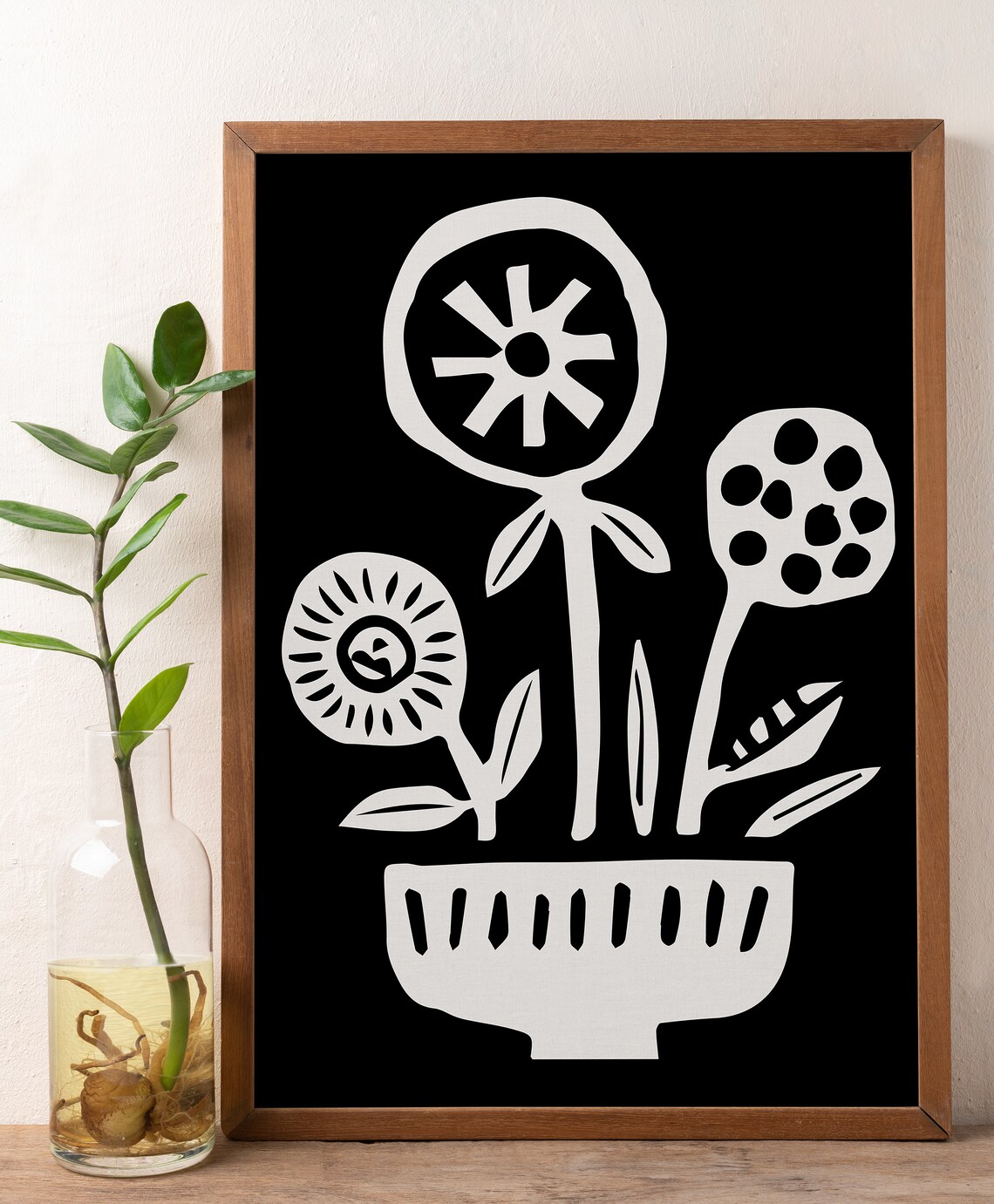 Abstract Botanical Poster, Vintage Minimal Decor - Image 2