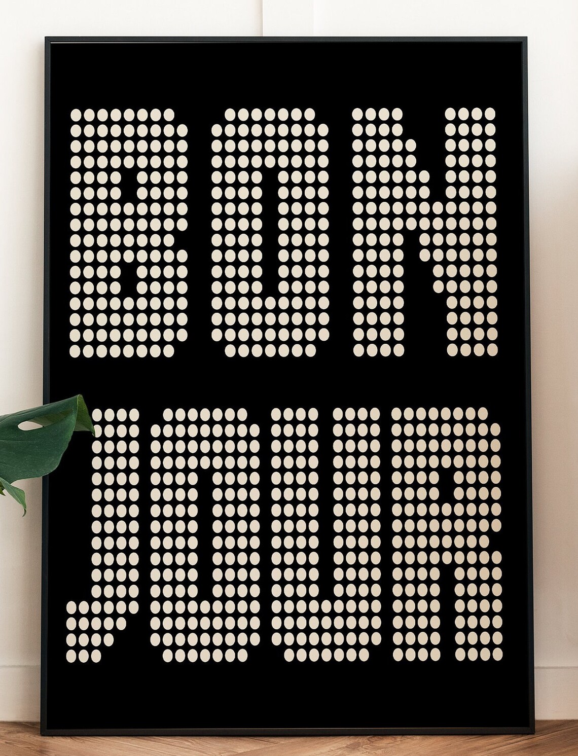Bonjour Typography, Retro Boho Entry Way Decor - Image 2