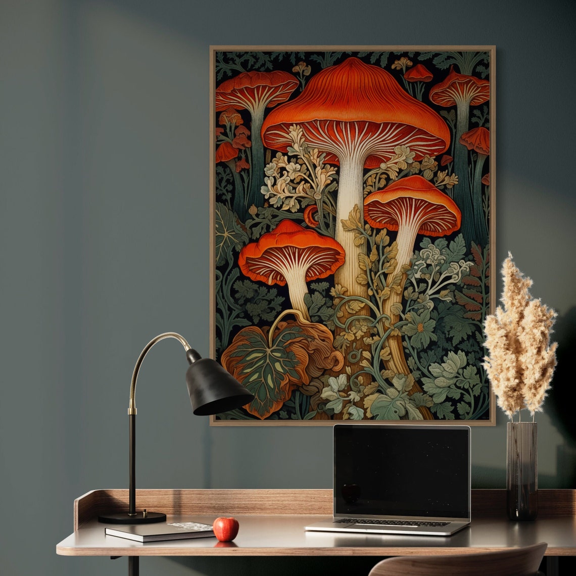 William Morris Inspired Mushroom Art Print - Image 2