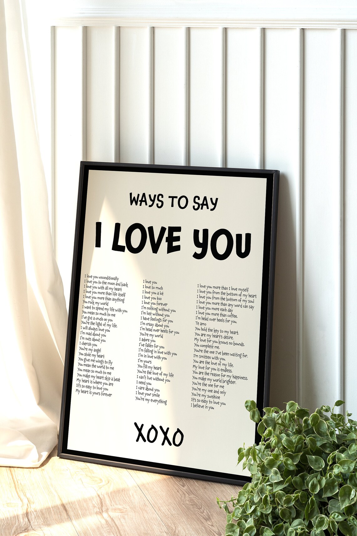I Love You Typography, Retro Boho Wall Decor - Image 3
