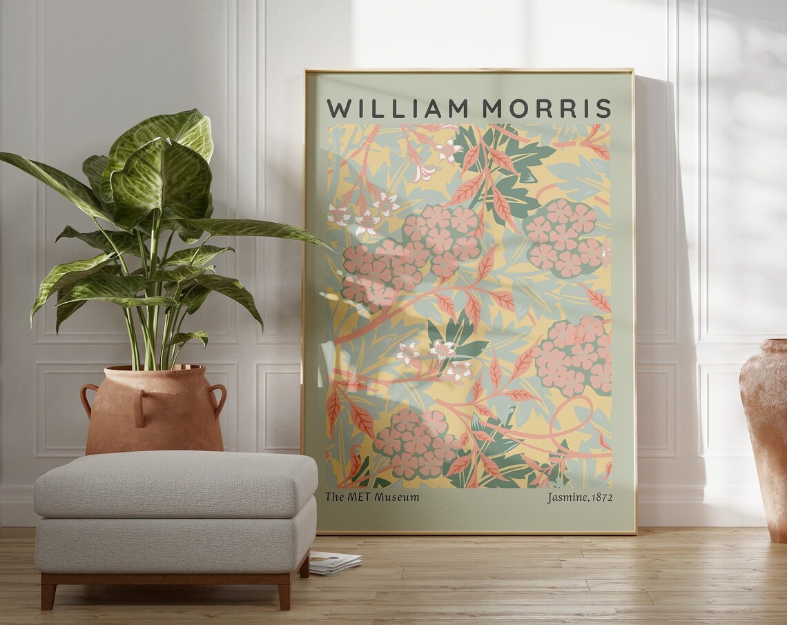 William Morris Pastel Floral Nouveau Art Print