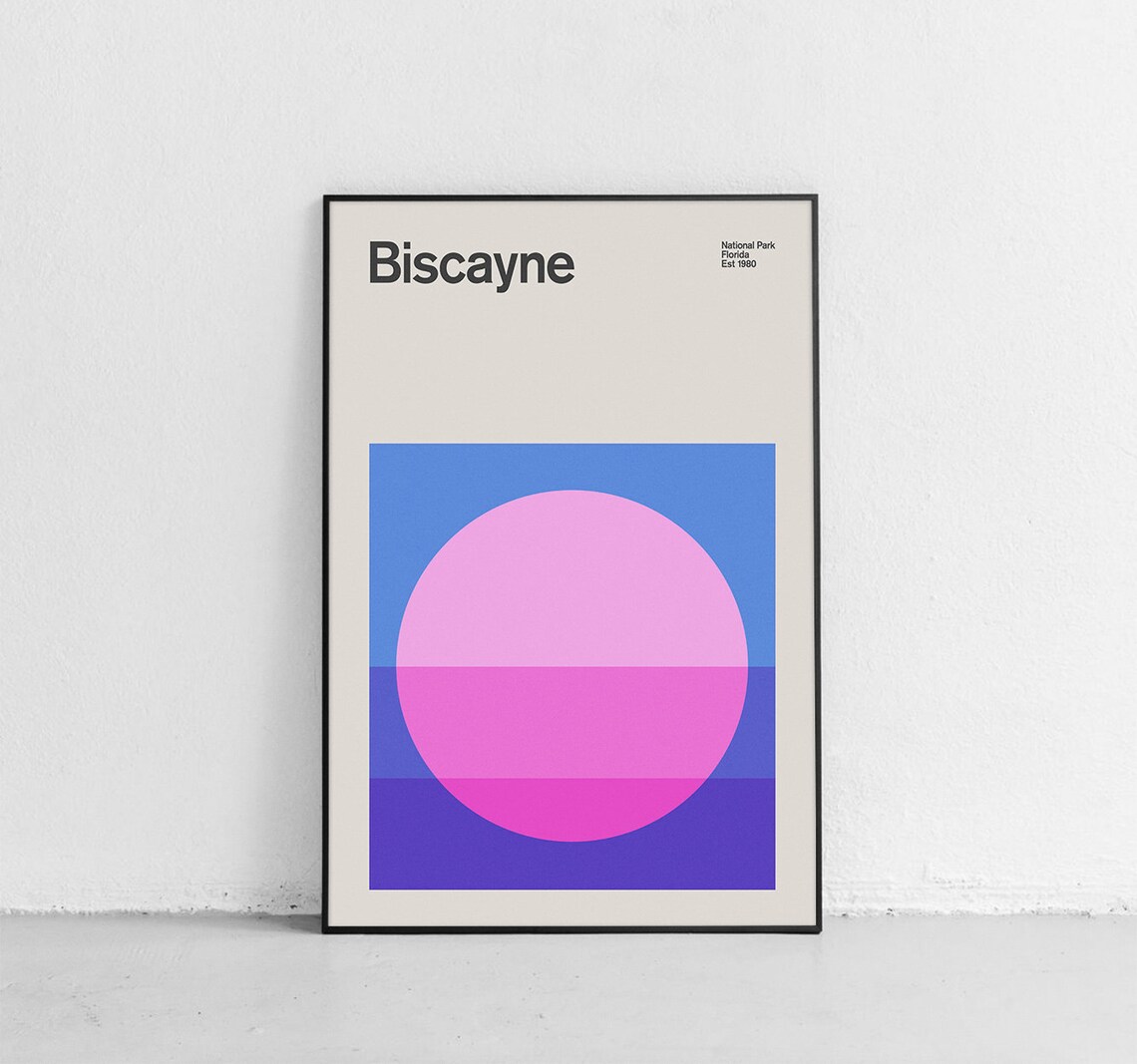 Biscayne National Park Mid-Century Travel Poster
