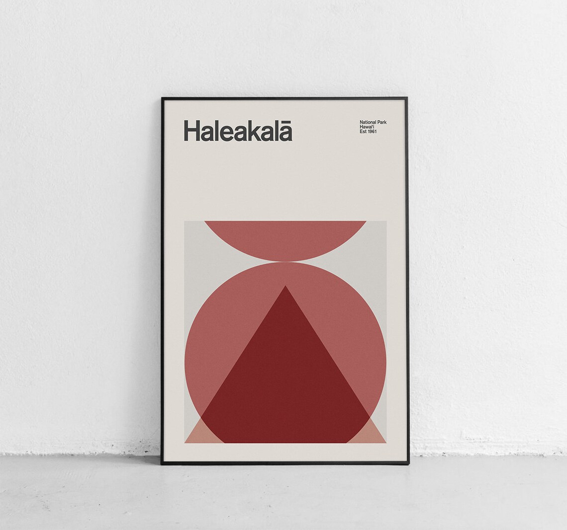 Haleakala National Park Mid-Century Travel Poster