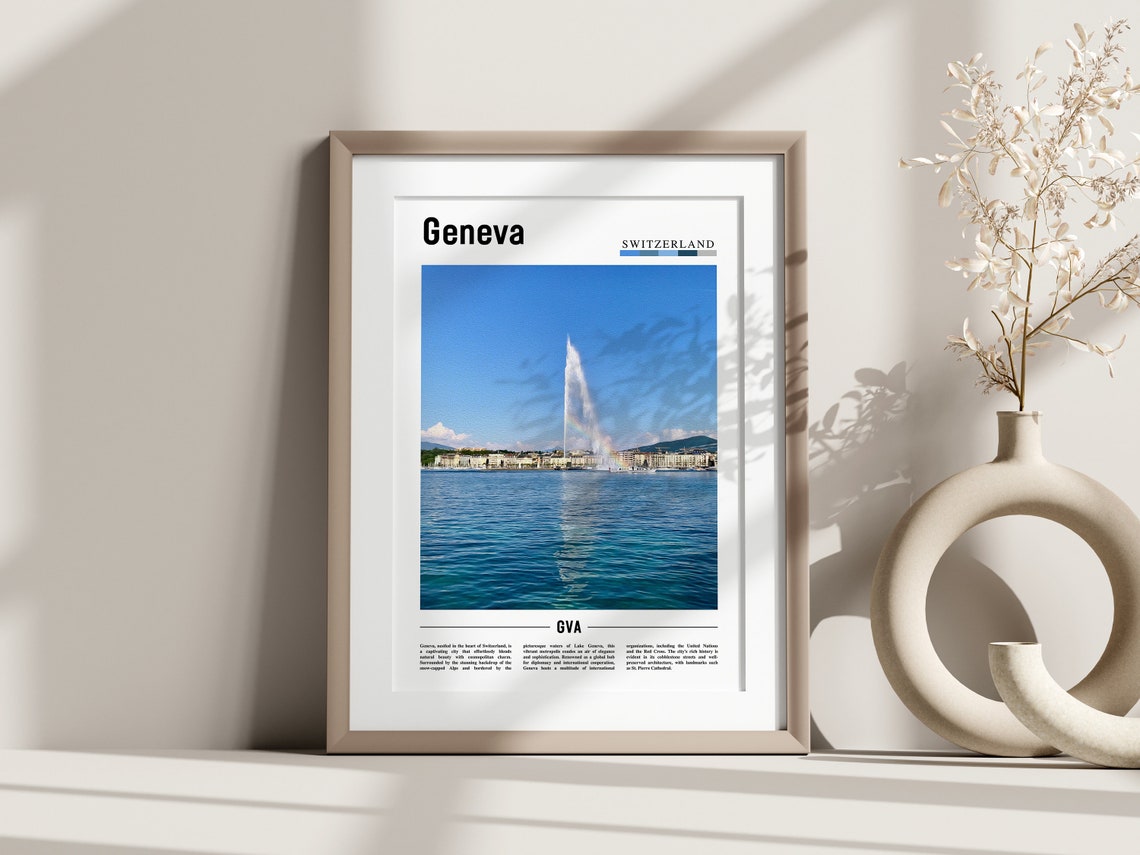 Geneva Poster Geneva Print Geneva Wall Art Europe Photo Europe Poster Europe Print Travel Poster - Image 3